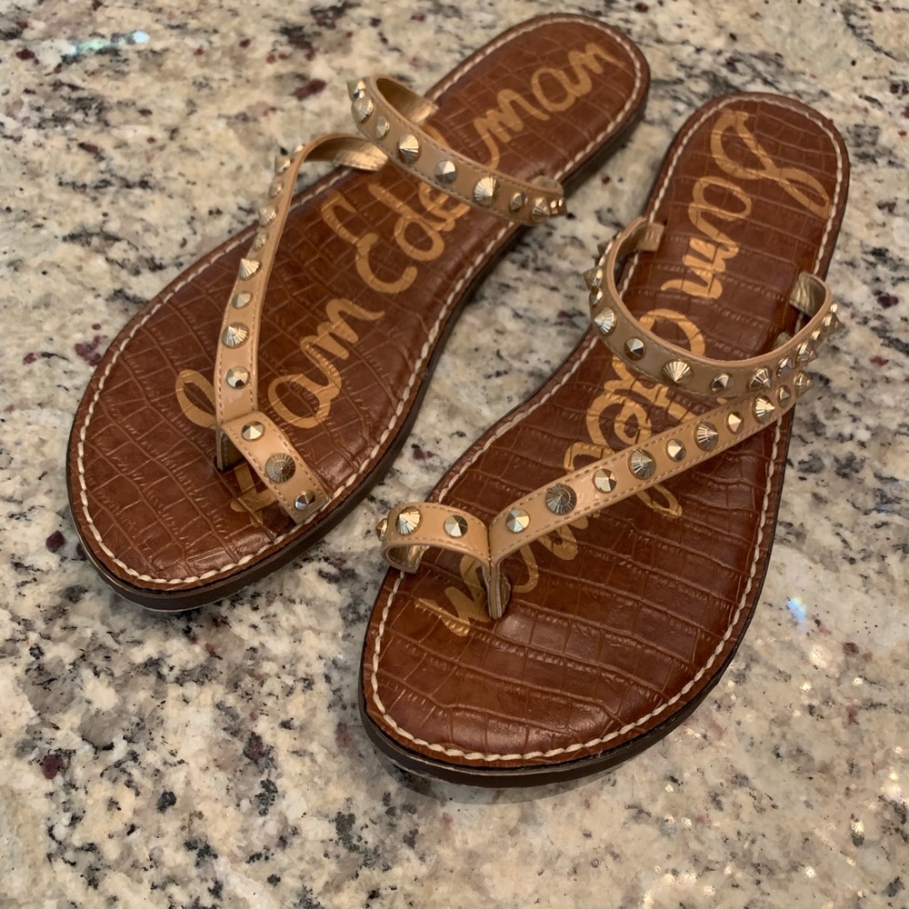 Sam Edelman Nude GORDIE stud flat sandals